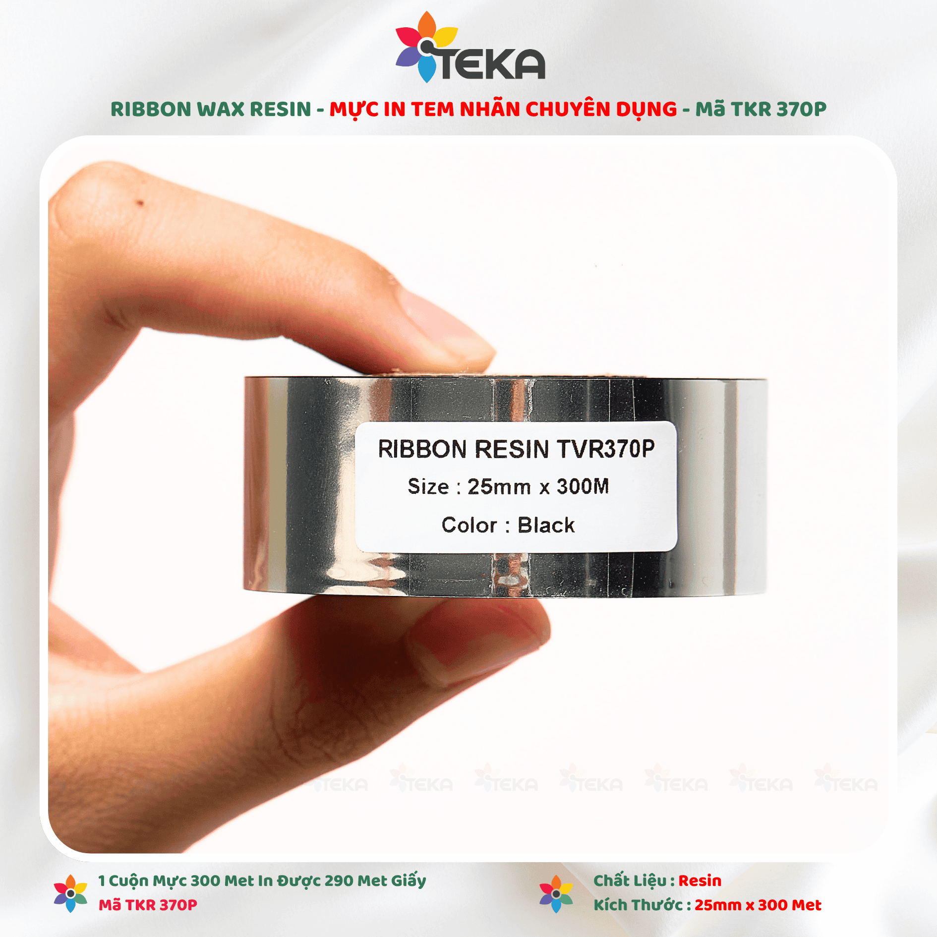 25MM X 300 MET – R370P – Ribbon Mực In Tem Nhãn Màu Đen (2) 25MM X 300 MET – R370P – Ribbon Mực In Tem Nhãn Màu Đen (2)