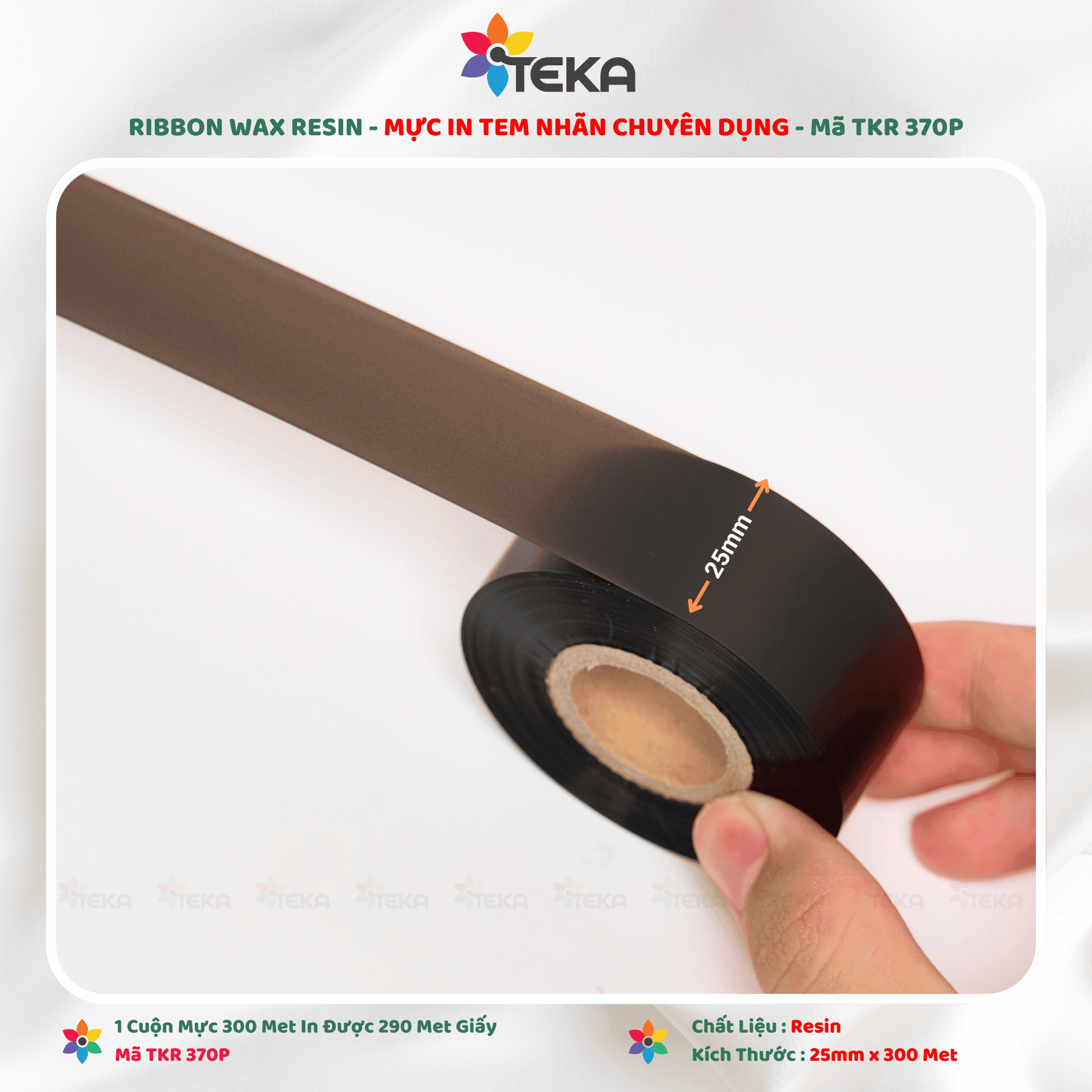 25MM X 300 MET – R370P – Ribbon Mực In Tem Nhãn Màu Đen (4) 25MM X 300 MET – R370P – Ribbon Mực In Tem Nhãn Màu Đen (4)